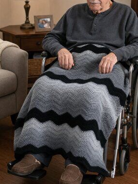 Hand Crafted Crochet Baby Blanket Stroller Afghan Lapghan Wheelchair Cover Lap